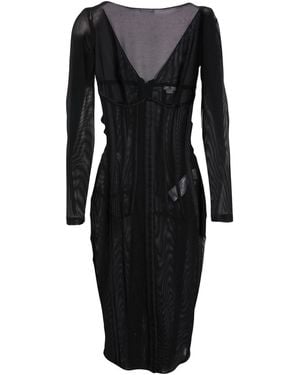 Elisabetta Franchi Midi Dress Polyamide, Elastane - Black