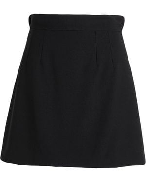 【関税＆送料込み】Dolce & Gabbana Black Wool Mini Skirt Double crepe miniskirt with DG embellishment in Black for