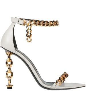 Tom Ford Sandals Calfskin, Aluminum, Brass - White