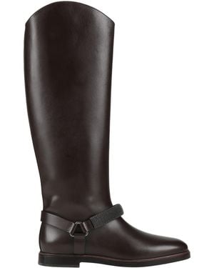 Brunello Cucinelli Dark Boot Leather - Black