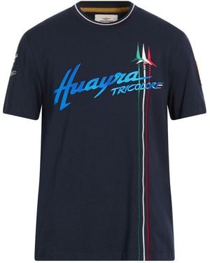 Aeronautica Militare Pagani Huayra Tricolore Midnight T-Shirt Cotton, Elastane - Blue