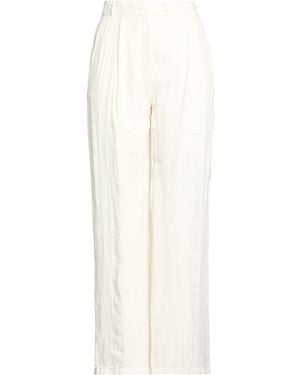 120% Lino Trousers Linen - White