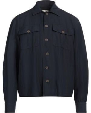Myths Midnight Shirt Virgin Wool, Linen - Blue