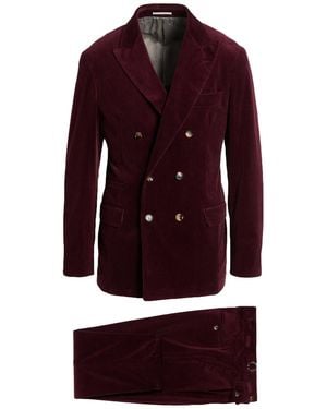 Brunello Cucinelli Burgundy Suit Cotton, Cashmere, Elastane - Red