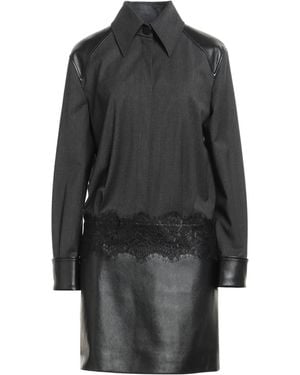 Alberta Ferretti Charcoal Mini Dress Polyester, Virgin Wool, Viscose, Elastane, Polyurethane - Grey