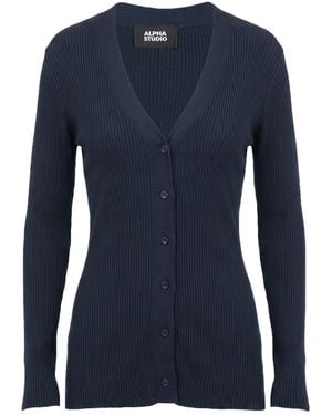 Alpha Studio Strickjacke - Blau