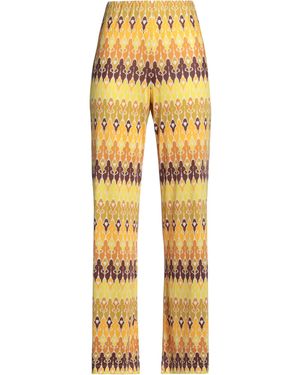 SEVENTY VENEZIA Trousers Polyester, Elastane - Yellow