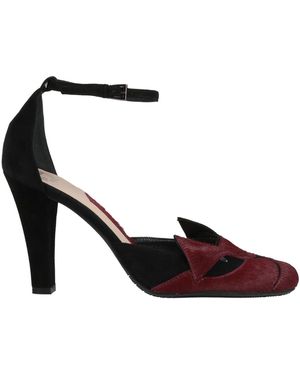 Dove Nuotano Gli Squali Burgundy Court Shoes Leather - Multicolour