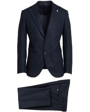 Luigi Bianchi Suit Wool, Virgin Wool, Elastane - Blue