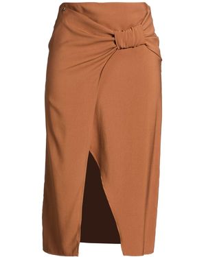 Liu Jo Camel Midi Skirt Viscose, Polyester - Brown