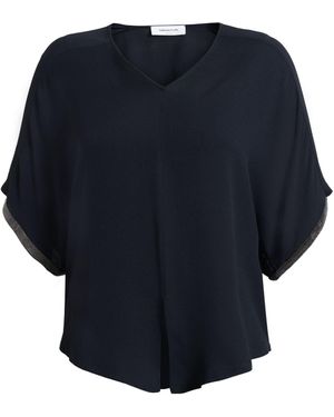 Fabiana Filippi Midnight Top Acetate, Silk, Ecobrass - Blue