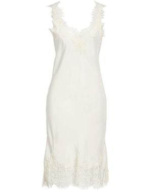 Gold Hawk Midi Dresses - White