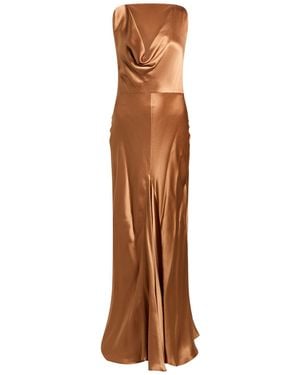 Antonelli Maxi Dress Acetate, Silk - Brown