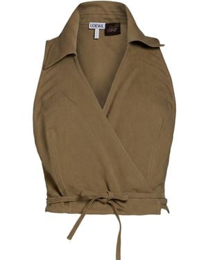 Loewe Khaki Top Viscose, Linen - Green