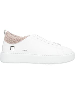 Date Sneakers Leather, Textile Fibers - White
