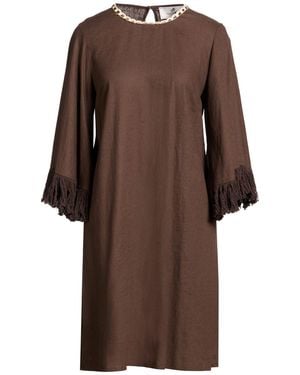 Compagnia Italiana Mini Dress Linen, Viscose - Brown