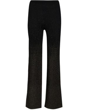 Roberto Collina Trousers Viscose, Wool, Polyamide, Metallic Polyester, Elastane - Black