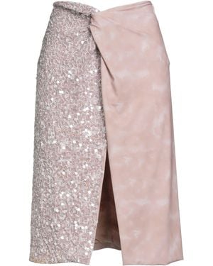 DES_PHEMMES Sand Midi Skirt Polyester, Cotton - Pink
