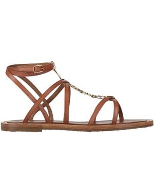 Celine Tan Sandals Calfskin - Brown