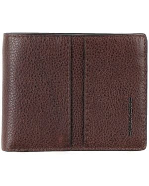Piquadro Dark Wallet Cow Leather, Metal - Brown