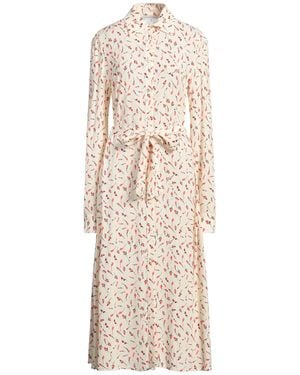 Mar De Margaritas Cream Midi Dress Viscose - Natural