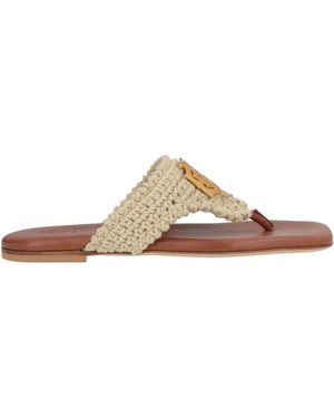 Eleventy Thong Sandal Textile Fibers - Brown