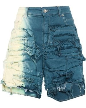 Rick Owens Denim Shorts Cotton, Polyester, Natural Rubber - Blue