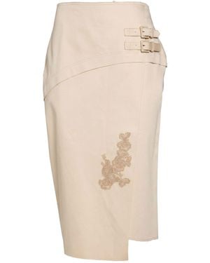 Ermanno Scervino Midi Skirt Cotton, Lyocell, Elastane - Natural