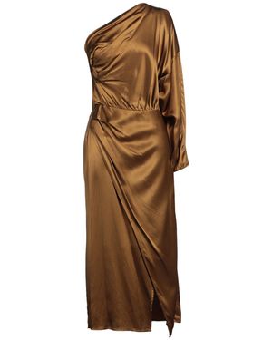 Erika Cavallini Semi Couture Camel Maxi Dress Viscose - Brown
