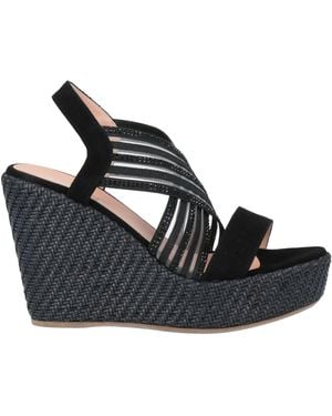 Pollini Sandals Goat Skin, Textile Fibers - Black