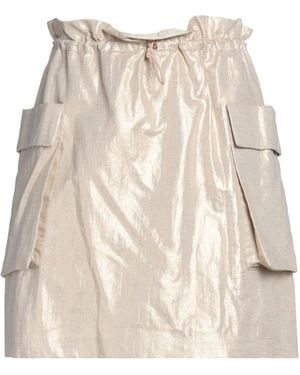 Manila Grace Mini Skirt Linen, Cotton - Natural