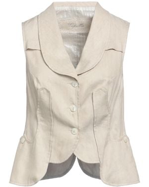 Capalbio Tailored Vest Linen, Viscose - Natural