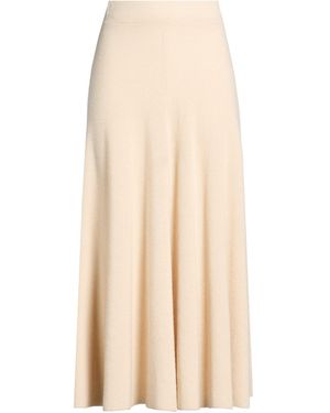 MIA BASIC Cream Maxi Skirt Merino Wool, Cashmere - Natural