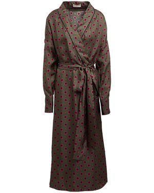 Momoní Military Midi Dress Silk - Brown