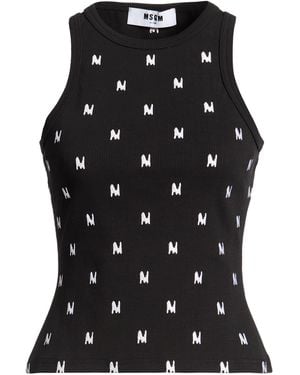 MSGM Tank Top Cotton, Recycled Elastane - Black