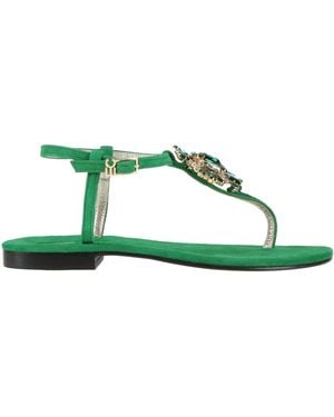 Emanuela Caruso Thong Sandal Leather - Green