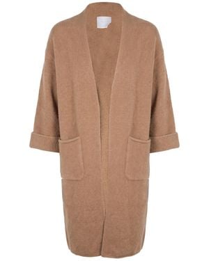 Daniele Fiesoli Coat Merino Wool, Polyamide, Elastane - Brown