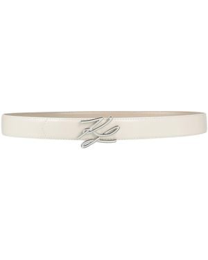 KARL LAGERFELD Ivory Belt Leather - White