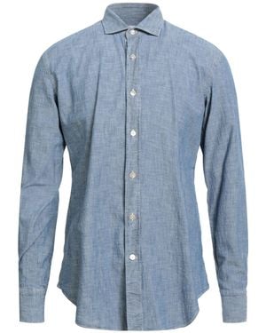 Eleventy Platinum Denim Shirt Cotton - Blue