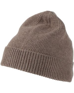 Roberto Collina Taupe Hat Merino Wool - Gray