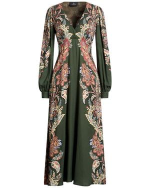 Etro Military Maxi Dress Viscose - Green