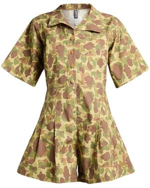 W'Menswear Military Playsuit Cotton - Metallic