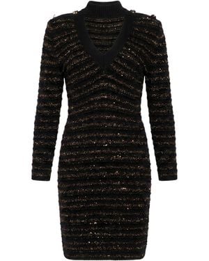 SIMONA CORSELLINI Mini Dress Polyacrylic, Polyamide, Polyester, Viscose - Black