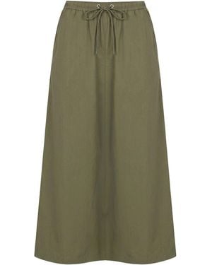 K-Way Military Midi Skirt Cotton, Polyamide, Elastane - Green