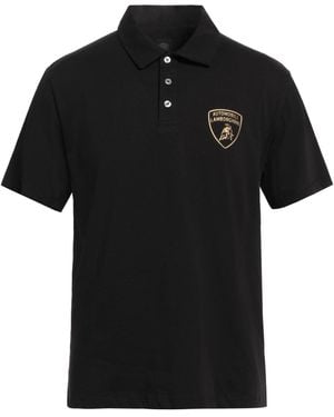 Automobili Lamborghini Polo Shirt Cotton, Elastane - Black