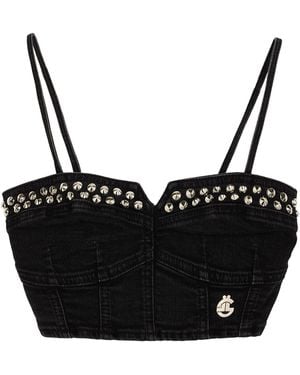 Gaelle Paris Top Cotton, Elastane - Black