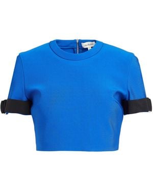 Mugler Bright T-Shirt Viscose, Polyamide, Elastane - Blue