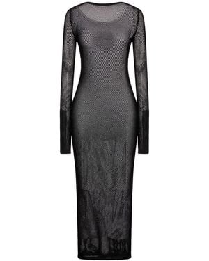 Sportmax Maxi Dress Viscose, Polyamide - Black