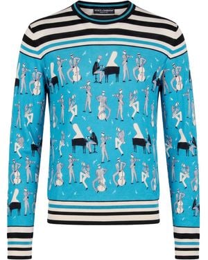 Dolce & Gabbana Azure Sweater Cashmere, Silk - Blue