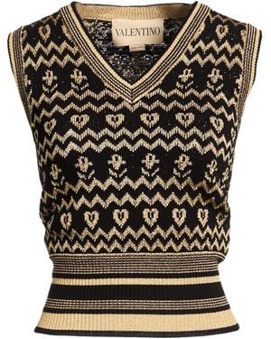 Valentino Garavani Jumper Wool, Viscose, Metallic Fibre - Black